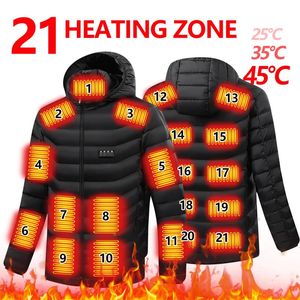 Donsparka's voor heren 21 gebieden Verwarmde jas Heren Elektrisch Winter Dames Motorjas USB Warm vest Verwarmingsjack Verwarmde vestjas Skiwandelen 231213