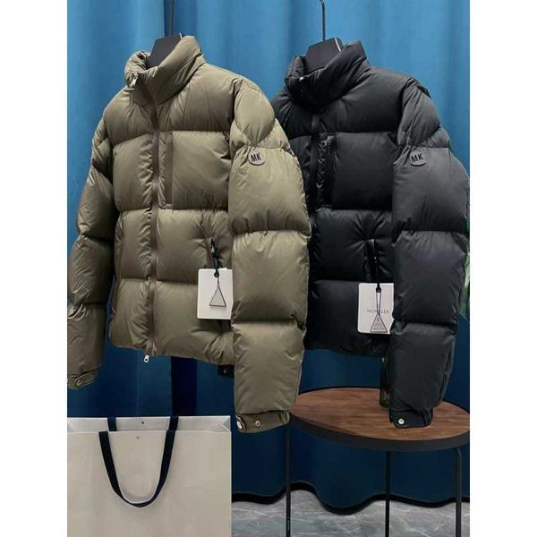 Parkas en duvet d'oie pour hommes, 23ss90, col montant, petite peau d'agneau, coupe-vent, unisexe, veste chaude d'hiver, tendance 07fv