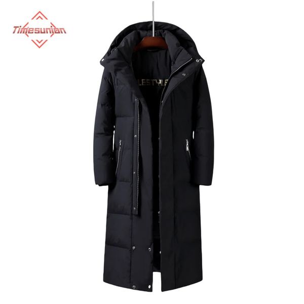 Parkas pour hommes 90% duvet de canard blanc doudoune Extra longue femmes de haute qualité -20 degrés vestes d'hiver super chaudes pour hommes Style de Couple 231215