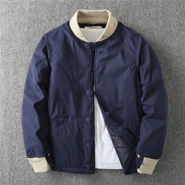 Parkas pour hommes américains 2023 automne-hiver manteau épais uniforme de baseball décontracté boutonné veste matelassée chaude japon esthétique 231018