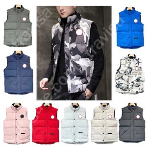 Donsparka's voor heren en damesdesignervest met zak, lange mouw, rits, badge, casual jas, capuchon, ganzentop, meerkleurig