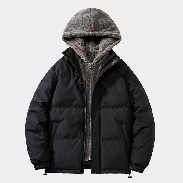 Parkas pour hommes Aulemen veste d'hiver hommes épaissir manteau chaud vestes à capuche couleur unie Parka manteaux mode grande taille Streetwear 231018