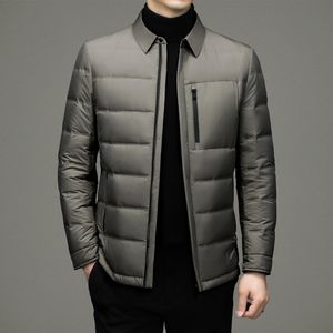 Hombres Down Parkas Otoño Invierno Chaqueta Gris Pato Abrigo Moda Negocio Casual Cálido Turn Collar Outerwear 221203