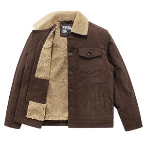 Heren Down Parka Herfst Winter Mannen Warme Fleece Dikke Windjack Mannen Mode Bontkraag Corduroy Militaire Cargo Jas Jas mannelijke Uitloper 231108