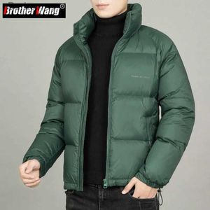 Parkas pour hommes automne hiver nouveaux hommes col montant doudoune légère mode coréenne surdimensionné chaud épais manteau blanc Orange vert noir L231014