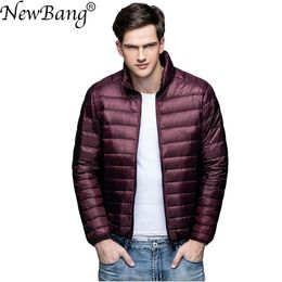 Men's Down Parkas Bang Brand Winter Men's Down Jacket Ultra Light Down Down Men Windbreaker Feather Jacket Man Ligero Portable Portable Cálido 220906