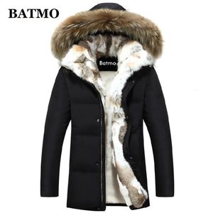 Parkas pour hommes BATMO arrivée hiver col en fourrure de lapin 80 vestes à capuche en duvet de canard blanc hommes taille S 5XL 231031