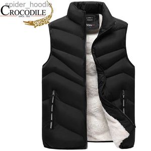 Donsparka's voor heren Merk donskatoenen vest Heren Winterfleece Warm lamsfleecejack Dik herenjack in grotere maten Jeugdjas Vest S-8XL Vesten Gilet L230926