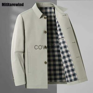 Veste de marque Parkas pour hommes Printemps Automne Nouveau manteau pour hommes Harajuku Mode Casual Vestes à simple boutonnage Vêtements pour hommes d'âge moyen Vêtements d'extérieur de bureau J231014