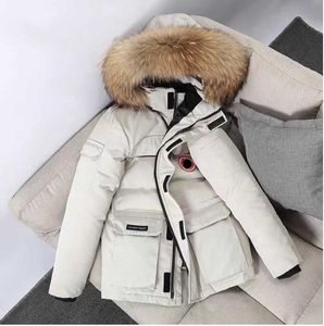 Parkas pour hommes Manteau d'hiver en duvet d'oie canadienne Vestes chaudes épaisses Vêtements de travail Veste d'extérieur épaissie Mode gardant le couple en direct de haute qualité 21