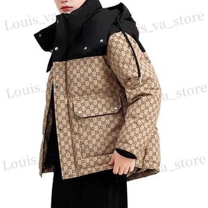 Parkas en duvet pour hommes, nouvelle veste imprimée à capuche, courte, épaisse, imperméable, coupe-vent, bon marché, version T231016