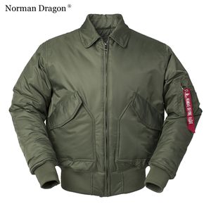 Heren Down Parkas CWU45P Hoge kwaliteit Dikke Nylon Mens Bomber Jacket Winter Green Black Pilot Flight Winddicht 221124