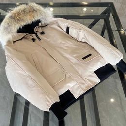 Heren Down Parkas Designer Canadian Jacket Winter Men Women Goose Real Wolf Fur Hooded Bomber zipperzakken Fashion Parka Canada Warm Down Coat C202103