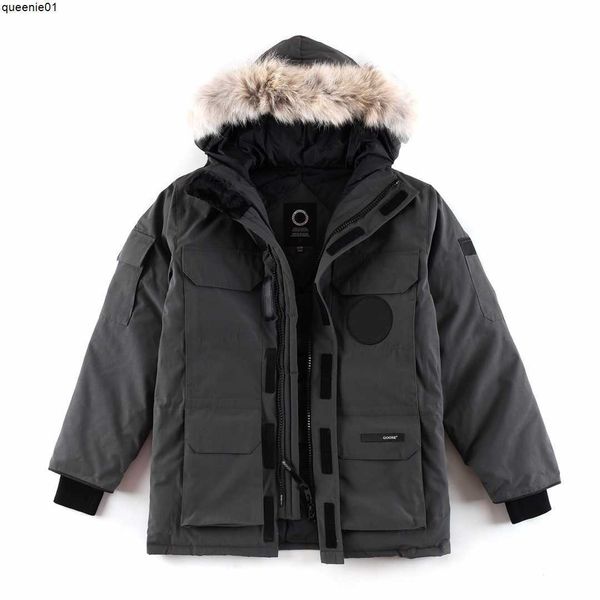 Parkas en duvet pour hommes Veste en duvet pour hommes de créateur Parka de mode d'hiver Technologie imperméable et coupe-vent Tissu épais sur la poitrine Ceinture d'épaule brodée Manteau classique chaud