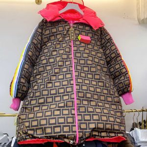 Heren Down Parkas Designer Herenjas mode print fluorescerende kleur dubbelzijds houd warme jas winter afneembare kap losse lagen evh 1