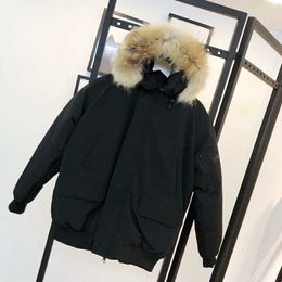 Herren Daunenparkas Designer Pilot Wyndham Parka Winter Daunenjacke Outdoor Mantel Männer Frauen Klassische Mode Echtes Coyote Fell Wind Wasserdicht Schwarz Cj4r