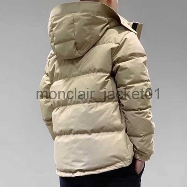 Parkas pour hommes Doudoune hiver hommes doudoune noire et beige style britannique Parka épaissi chaud court à capuche affaires loisirs manteaux J230916