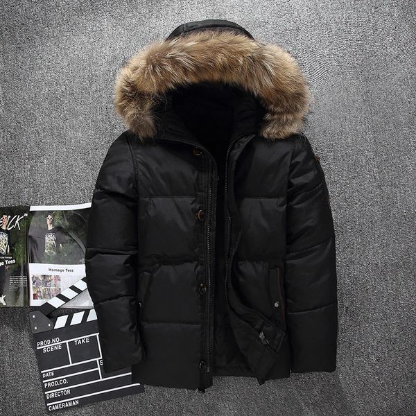 Parkas de plumón para hombre, chaqueta de plumón, abrigo de piel sintética para hombre, chaqueta informal con capucha de piel para hombre, chaqueta de invierno gruesa a prueba de viento, ropa de marca para invierno, Parkas para hombre 231031