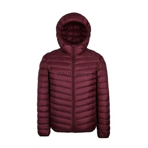 Parkas de plumón para hombre, chaqueta de plumón para hombre, chaqueta de plumón súper ligera 90% de plumón de pato blanco, abrigo térmico ligero para hombre, abrigo de plumas con capuchaL231209