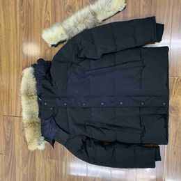 Men's Down Parkas Down Jackets Canadian Mens Parka Winter Tissu imperméable Men Wolf Fur Wyndham Veste à capuche Fourrure Outwear Ratcoon Furs War