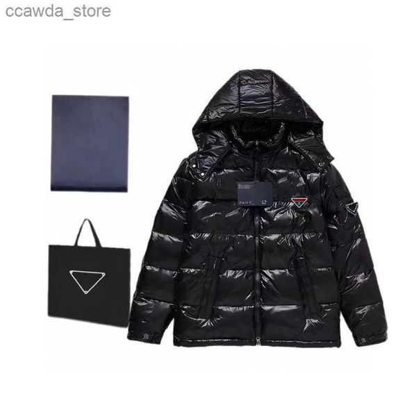 Parkas de plumón para hombre, chaqueta de plumón de Europa y Estados Unidos, nuevo edredón triangular de invierno 2023 para hombre y mujer con abrigo grueso y cálido brillante. Q240118