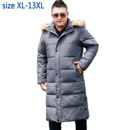 Hommes Down Parkas mode haute qualité super grand hommes décontracté chaud épais col de fourrure avec capuche veste manteau grande taille XL 10XL11XL 12XL 13XL 231005