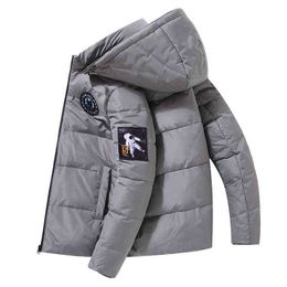 Hommes Down Parkas Mode Hommes Down Manteau À Capuche Solide Casual Grande Taille Mode Épais Chaud Coupe-Vent Hiver Mâle Qualité Parkas T220921