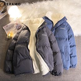 Herren Daunenparkas Fleece verdicken Brief Grafik Männer und Frauen Wintermantel Unisex Übergröße Parkas Koreanischer Mantel Warm Baggy Casual Jacken Feamle Y2K 230815