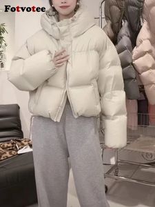 Parkas de plumón para hombre Fotvotee Chaqueta de invierno Abrigos para mujer con capucha Espesar Cálido Puffer Moda coreana Elegante Ropa de dama de gran tamaño 231128