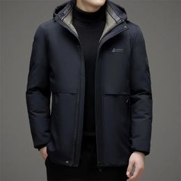 Herren-Daunenparkas, hochwertige Daunenjacke aus Baumwolle, abnehmbarer Hut für Herren, 2023, Wintermode, Business-Casual, verdickter, warmer Kapuzenmantel 231023