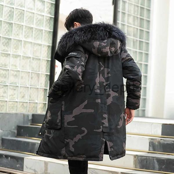 Parkas pour hommes de haute qualité -30Celsius doudoune chaude hommes hiver épais neige Parka pardessus Camouflage blanc canard extérieur véritable col de fourrure manteau J231010