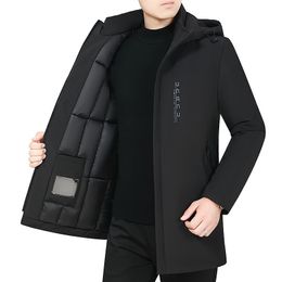 Parkas en duvet pour hommes de haute qualité épaisse Parka d'hiver Hommes Casual Épaissir Coton Veste À Capuche Outwear Coupe-Vent Chaud Manteau Plus La Taille 221207