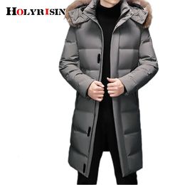 Parkas pour hommes Holyrising hommes manteau d'hiver épais long 90 veste à capuche en fourrure coupe-vent coupe-vent et imperméable 123 231010