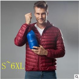 Parkas en duvet pour hommes à capuche Ultra léger Parka chaud pour homme 4XL 5XL 6XL grande taille hiver 90% hommes manteau en duvet de canard blanc #150kg 100cm L 220928