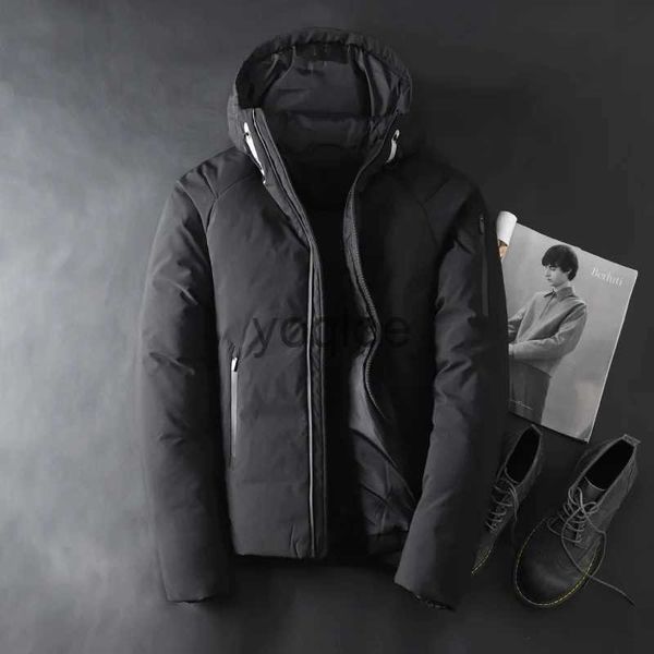 Men's Down Parkas Vente chaude coupe-vent doudoune hommes chaud à capuche vêtements de sortie d'hiver de haute qualité Smart décontracté blanc vers le bas manteaux mâle veste rembourrée J231125