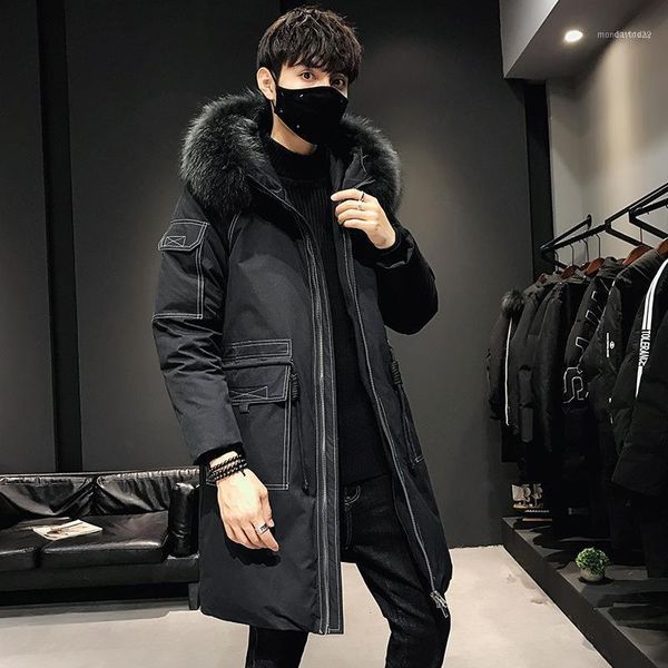 Parkas de plumón para hombres en el invierno 2022 Abrigos para hombres Cuellos largos Abrigo con capucha masculino para mantener el abrigo cálido1