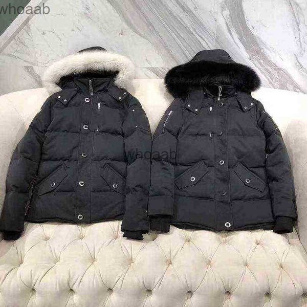 Veste de parkas pour hommes collier de fourrure masculine parka hivernale étanche à coucher blanc de canard blanc creux mode hommes et femmes couples orignaux version décontractée pour garder au chaud bk8z hkd230911