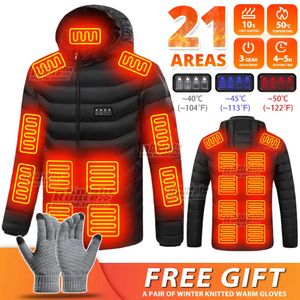 Donsparka's voor heren 21 gebieden Verwarmde jas Heren Elektrisch Winter Dames Motor USB-verwarmingsvest Moto Warme jas Skiwandelen 231005