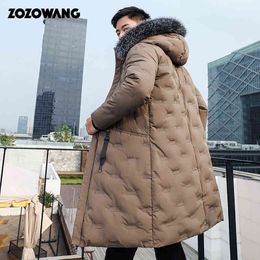 Hommes Down Parkas Vestes Veste D'hiver De Mode Épaisse Fourrure Chaude Blanc Canard Manteaux Casual Homme Imperméable T220921