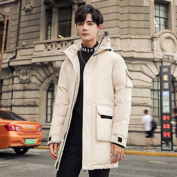 Parkas en duvet pour hommes Jaket Parka Pria Tebal Hangat Baru Musim Dingin 2022 Mantel Pakaian Luar Bebek Panjang Bertudung Puffer Tahan Angin G221010