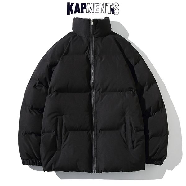 Parkas pour hommes KAPMENTS Hommes Harajuku Solid Warm Puffer Jacket Parka Mens Japanese Streetwear Winter Male Korean Fashion Bubble Coat 220922