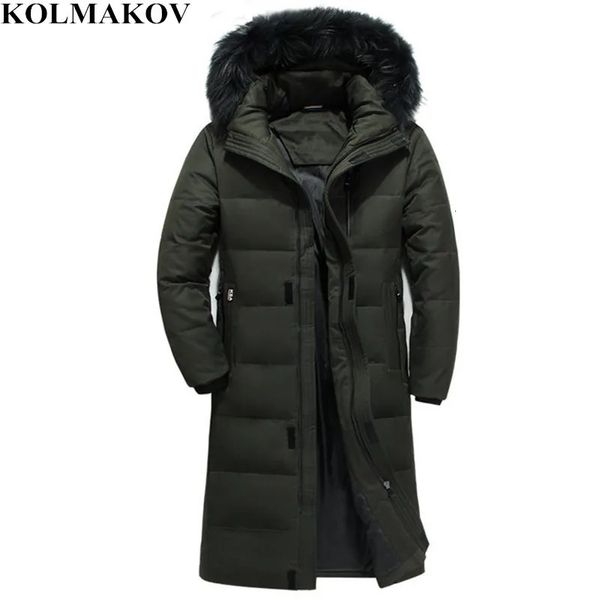 Parkas en duvet pour hommes KOLMAKOV manteaux en duvet de canard pour hommes veste en duvet d'oie pour hommes d'hiver pour grand homme de grande taille Parkas x-longs S-6XL manteaux avec chapeau détachable 231113