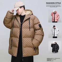 Heren donsparka's Koreaanse mode-stijl winterjas met capuchon Mannelijke dikke katoenen gewatteerde jas Paar losse parka Maat M5XL M999 231017