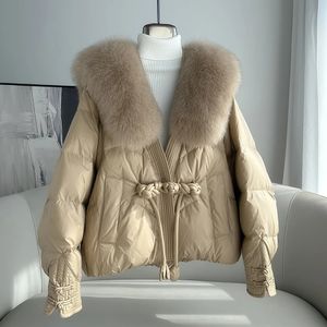 Heren Donsparka's Lagabogy 2023 Winter Dames Witte Eend Jas Korte Warme Pufferjas Vrouwelijke Grote Echte Bontkraag Luxe Bovenkleding 231213