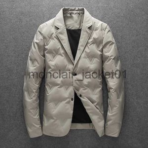 Men's Down Parkas Revers hommes costume doudoune affaires décontracté épaissi chaud veste 90% duvet de canard blanc de haute qualité mâle marque Blazer Parka J231012