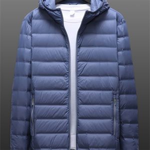 Heren down parkas groot formaat winter cooded ultra light down jas Men Windscheper uit het afbrengt 90% witte eend naar beneden Gedekte puffer warme jas 6xl 7xl 8xl 220919