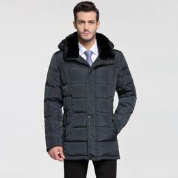 Parkas de plumón para hombre, chaqueta ligera para Europa y Rusia, invierno menos 40 grados, capucha con cuello de piel Rex P3171 Phin22, 2022