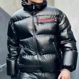 Parkas pour hommes de luxe Designer brillant noir hommes manteaux vestes femmes chaud Parkas coton rembourré à capuche unisexe vêtements d'hiver manteau d'oie M1021 Ad5o