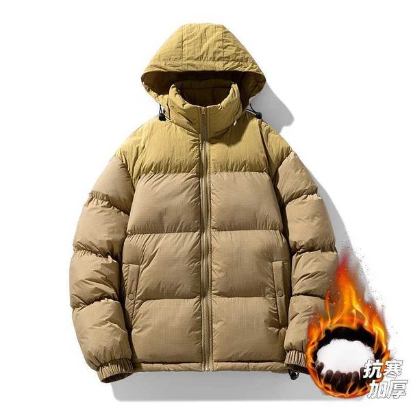 Parkas de plumón para hombre con capucha cálida para hombre más abrigo de terciopelo chaqueta de plumón gruesa Parkas de nieve chaqueta de plumón de invierno a prueba de viento prendas de vestir exteriores para hombre rompevientos J231116