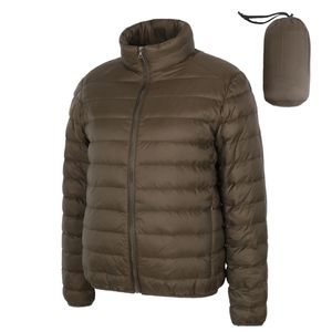 Parkas pour hommes en tissu mat veste d'hiver Ultra léger hommes coupe-vent plume homme léger Portable manteau chaud 220919